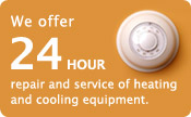 Repair service of heating and cooling equipment.